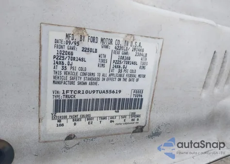 1996 Ford Ranger из США, поврежденный, VIN 1FTCR10U9TUA55619